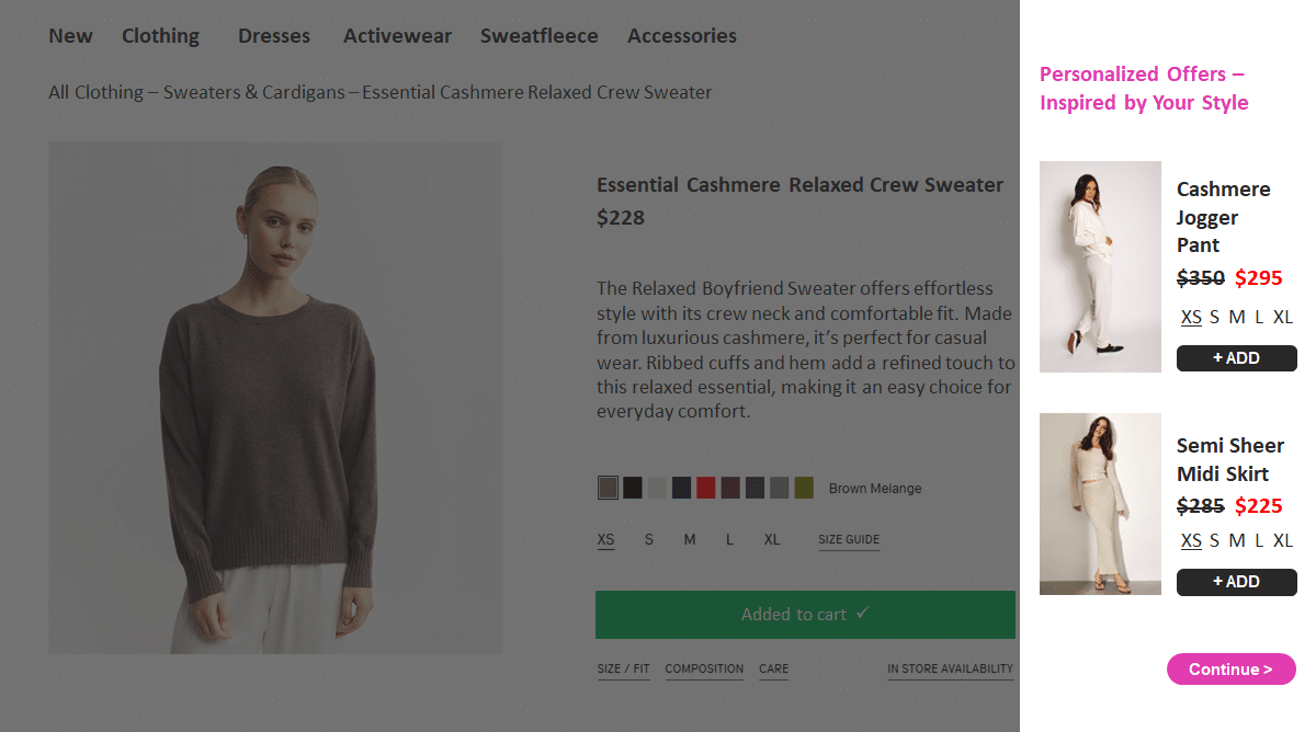 Apparel - Landing Page - Add to cart