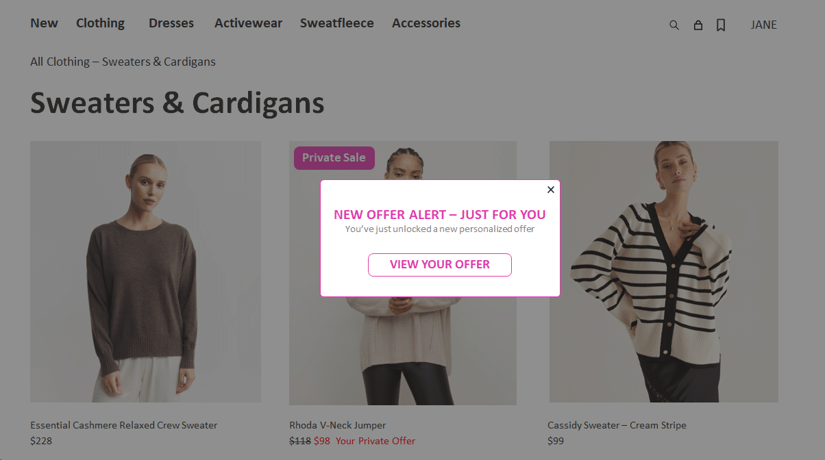 Apparel - Landing Page - Voucher Alert